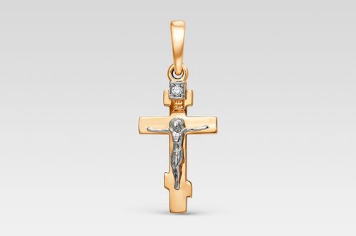 Сапфир каталог товаров Подвеска крест из золота с бриллиантом