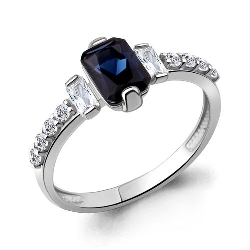 Сапфир каталог товаров Кольцо из серебра с фианитом, сапфиром