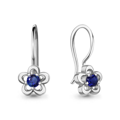 Сапфир каталог товаров Серьги детские из серебра с сапфиром