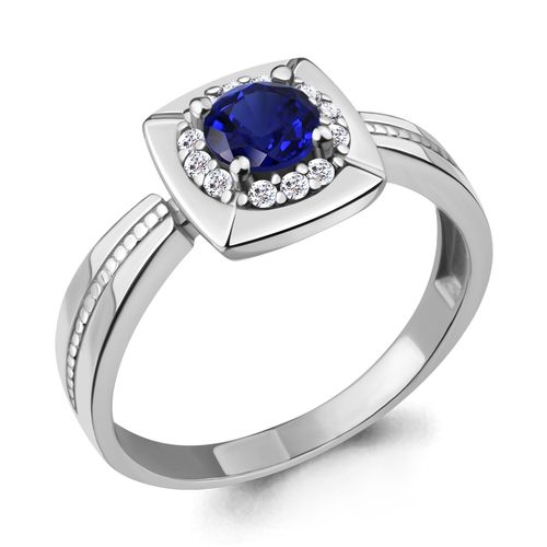 Сапфир каталог товаров Кольцо из серебра с фианитом, сапфиром