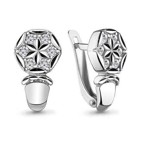 Сапфир каталог товаров Серьги из серебра с фианитом