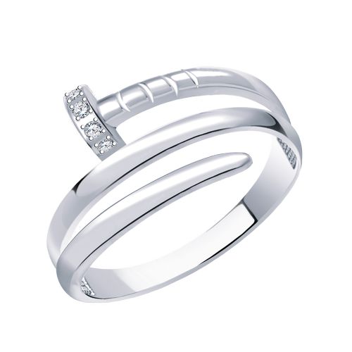 Сапфир каталог товаров Кольцо из серебра с фианитом