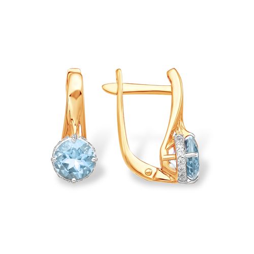 Сапфир каталог товаров Серьги из золота с фианитом, топазом