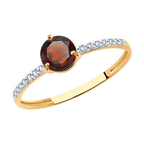 Сапфир каталог товаров Кольцо из золота с гранатом, фианитом