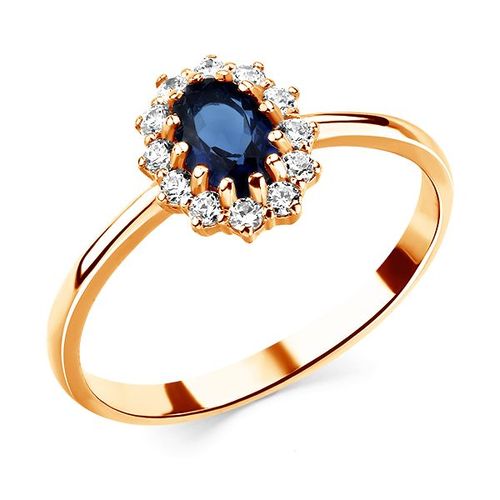 Сапфир каталог товаров Кольцо из серебра с позолотой с фианитом