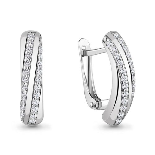 Сапфир каталог товаров Серьги из серебра с фианитом