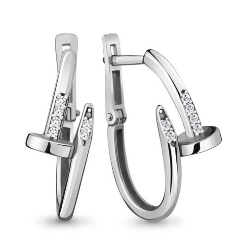 Сапфир каталог товаров Серьги из серебра с фианитом