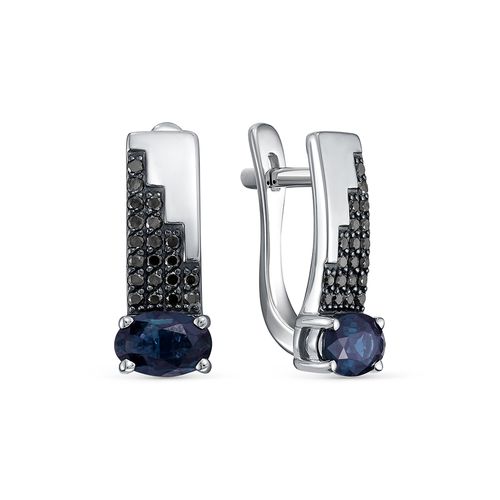 Сапфир каталог товаров Серьги из белого золота с сапфиром, бриллиантом