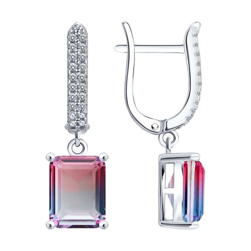 Сапфир каталог товаров Серьги из серебра с фианитом