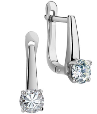 Сапфир каталог товаров Серьги из серебра с фианитом