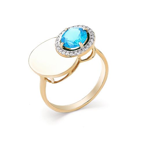 Сапфир каталог товаров Кольцо из золота с фианитом, топазом