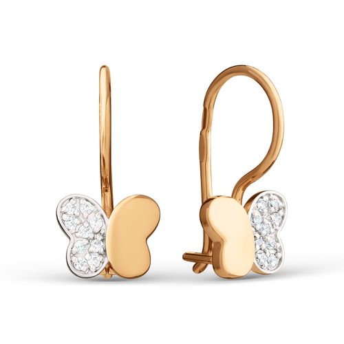 Сапфир каталог товаров Серьги детские из золота с фианитом