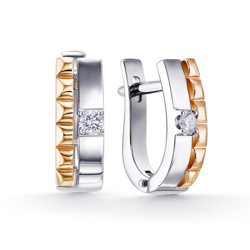 Сапфир каталог товаров Серьги из комбинированного золота с бриллиантом