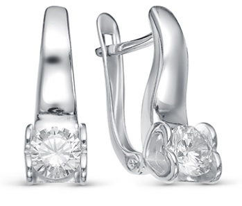 Сапфир каталог товаров Серьги из серебра с фианитом