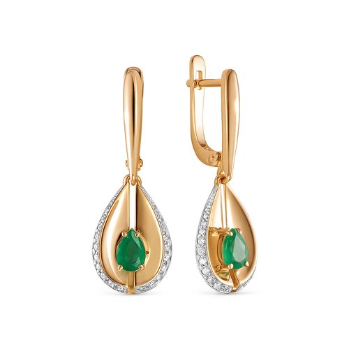 Сапфир каталог товаров Серьги из золота с бриллиантом, изумрудом