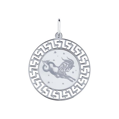 Сапфир каталог товаров Подвеска знак зодиака Козерог из серебра