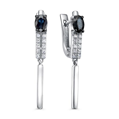 Сапфир каталог товаров Серьги из белого золота с бриллиантом, сапфиром