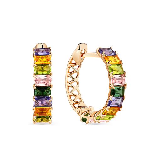 Сапфир каталог товаров Серьги из золота с турмалином, морганитом, ситаллом