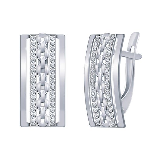 Сапфир каталог товаров Серьги из серебра с фианитом