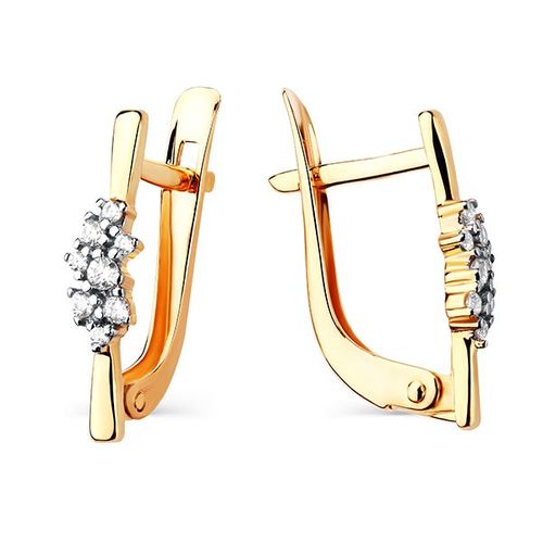 Сапфир каталог товаров Серьги из серебра с позолотой с фианитом