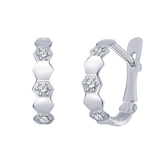 Сапфир каталог товаров Серьги из серебра с фианитом