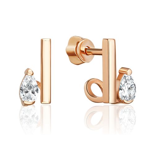 Сапфир каталог товаров Серьги гвоздики из золота с фианитом