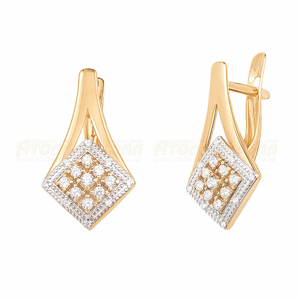 Сапфир каталог товаров Серьги из золота с фианитом