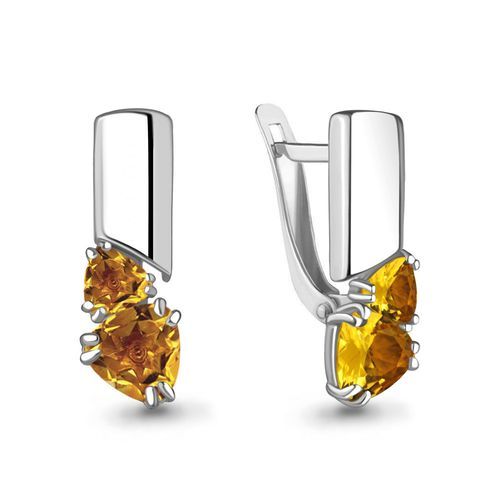 Сапфир каталог товаров Серьги из серебра с цитрином