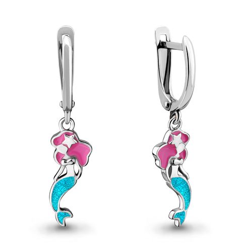 Сапфир каталог товаров Серьги детские из серебра с эмалью