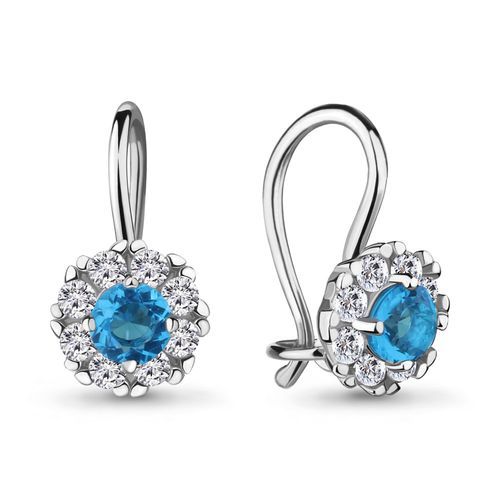 Сапфир каталог товаров Серьги детские из серебра с фианитом, стеклом