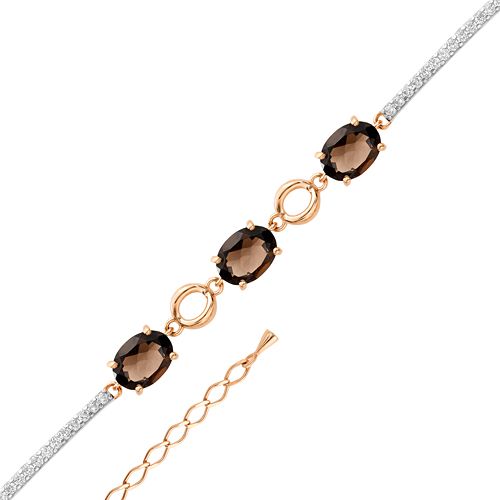 Сапфир каталог товаров Браслет женский из золота с фианитом, раух-топазом Сапфир каталог товаров Браслет женский из золота с фианитом, раух-топазом