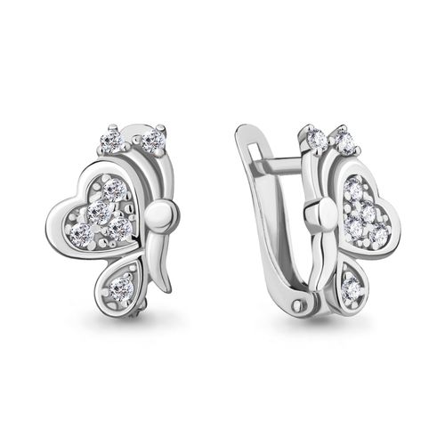 Сапфир каталог товаров Серьги детские из серебра с фианитом