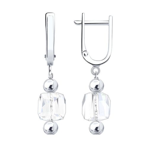 Сапфир каталог товаров Серьги из серебра с стеклом