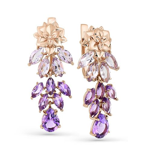 Сапфир каталог товаров Серьги из золота с аметистом