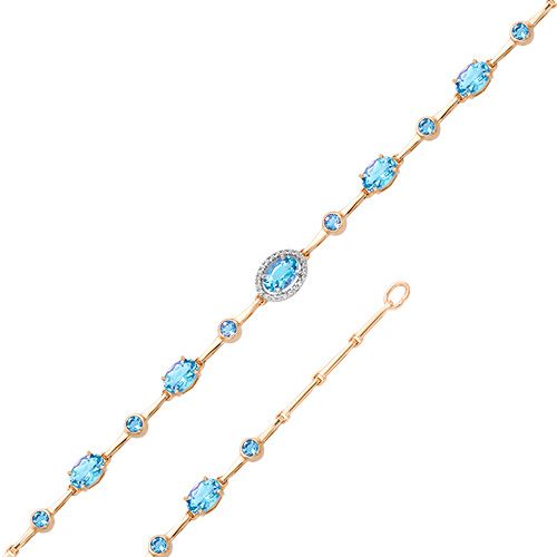 Сапфир каталог товаров Браслет женский из золота с фианитом, топазом Сапфир каталог товаров Браслет женский из золота с фианитом, топазом