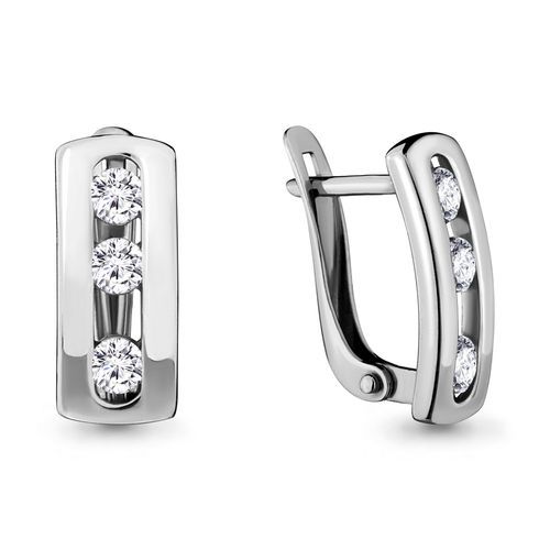 Сапфир каталог товаров Серьги из серебра с фианитом