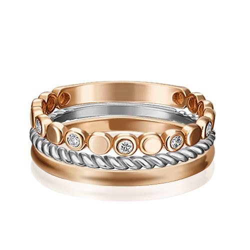 Сапфир каталог товаров Набор колец из золота с фианитом