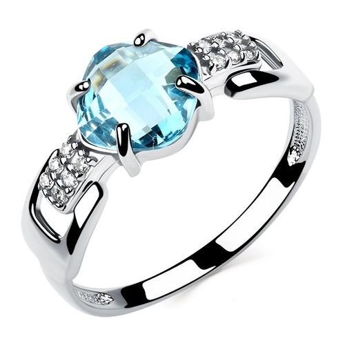 Сапфир каталог товаров Кольцо из серебра с фианитом, топазом