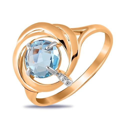 Сапфир каталог товаров Кольцо из золота с фианитом, топазом