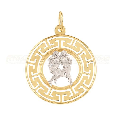 Сапфир каталог товаров Подвеска знак зодиака Близнецы из золота