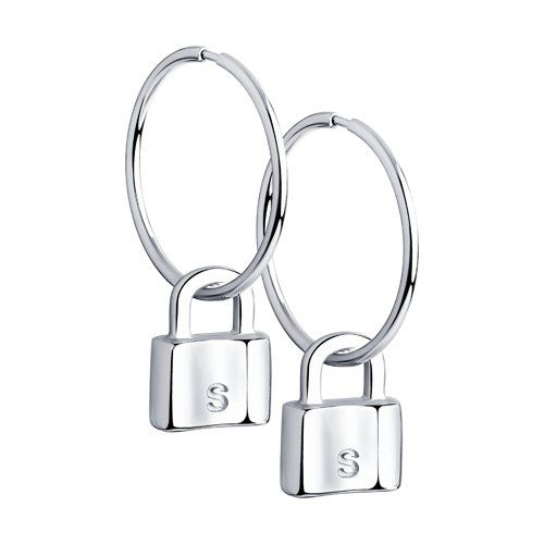 Сапфир каталог товаров Серьги конго из серебра