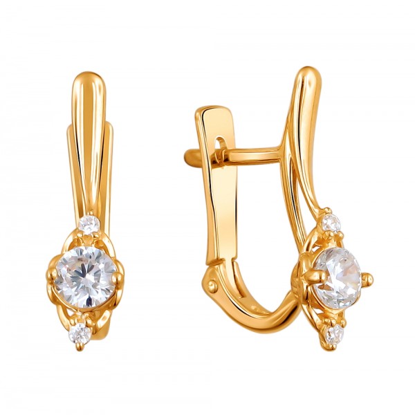 Сапфир каталог товаров Серьги из золота с фианитом