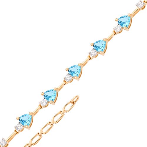 Сапфир каталог товаров Браслет женский из золота с фианитом, топазом Сапфир каталог товаров Браслет женский из золота с фианитом, топазом