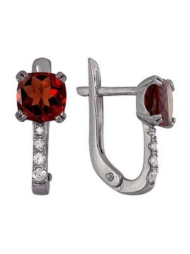 Сапфир каталог товаров Серьги из серебра с фианитом, гранатом