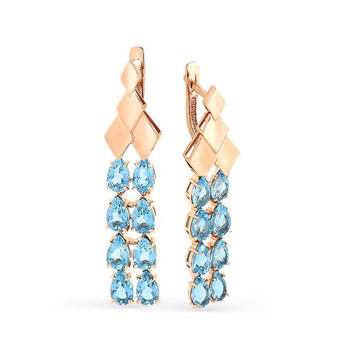 Сапфир каталог товаров Серьги из золота с топазом