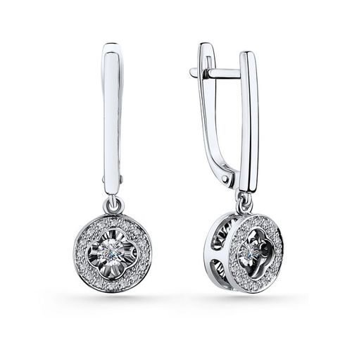 Сапфир каталог товаров Серьги из белого золота с бриллиантом