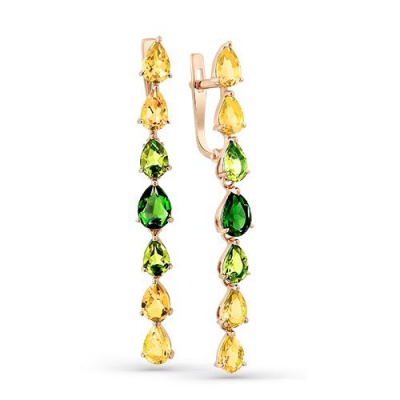 Сапфир каталог товаров Серьги из золота с турмалином, хризолитом, цитрином 