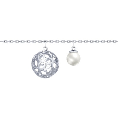 Сапфир каталог товаров Браслет женский из серебра с жемчугом 