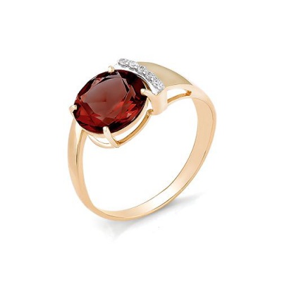 Сапфир каталог товаров Кольцо из желтого золота с фианитом, гранатом 