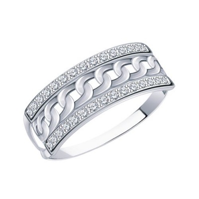 Сапфир каталог товаров Кольцо из серебра с фианитом 